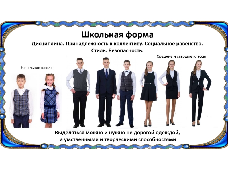 Изображения школьной формы для учащихся 5-11 классов.
